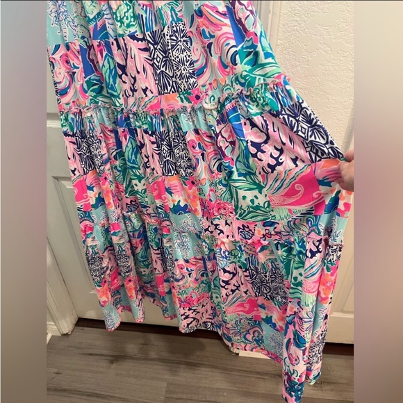 Lilly Pulitzer Loro Tiered Maxi Dress in Multi Patch to Match - Large - EUC - Picture 7 of 16